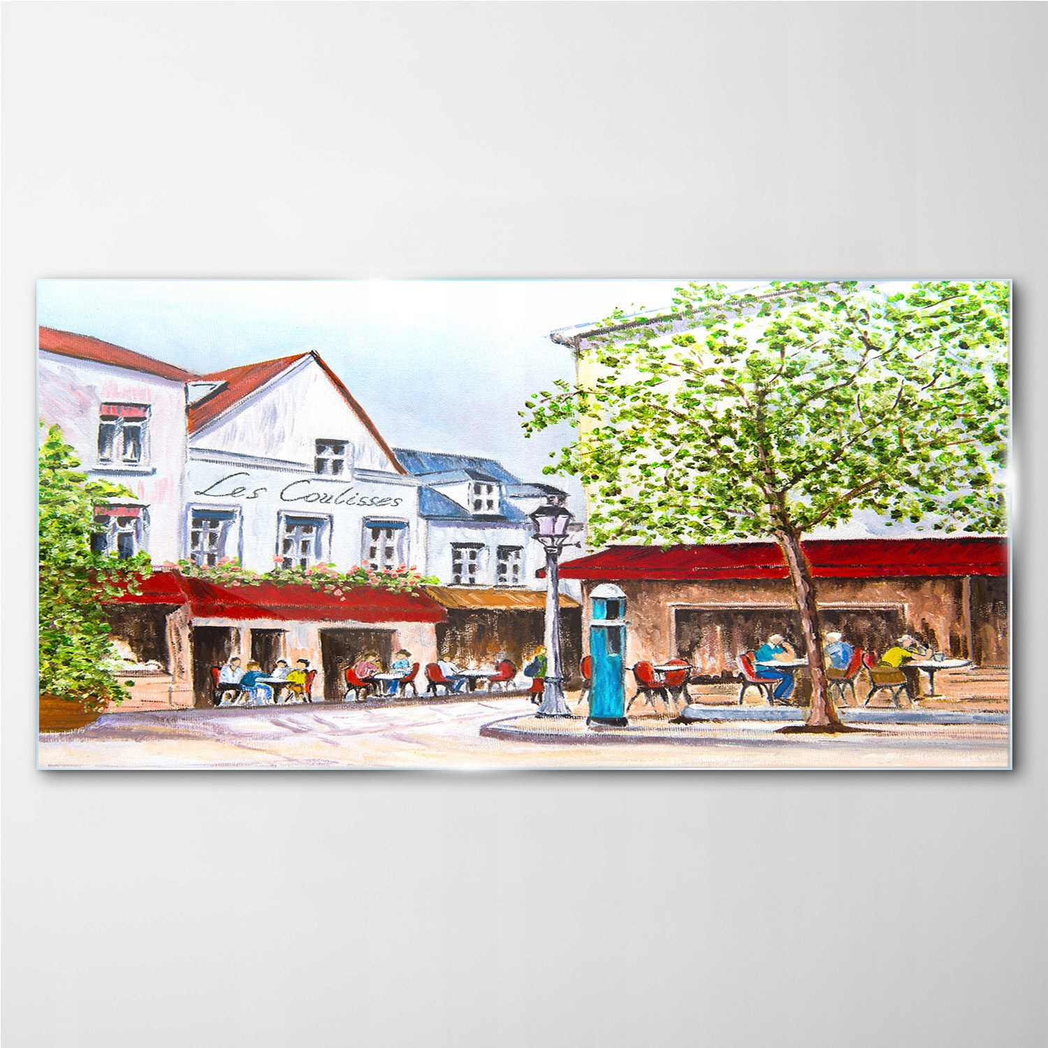 

Foto-obraz szklany Miasto kawiarnia drzewo 140x70
