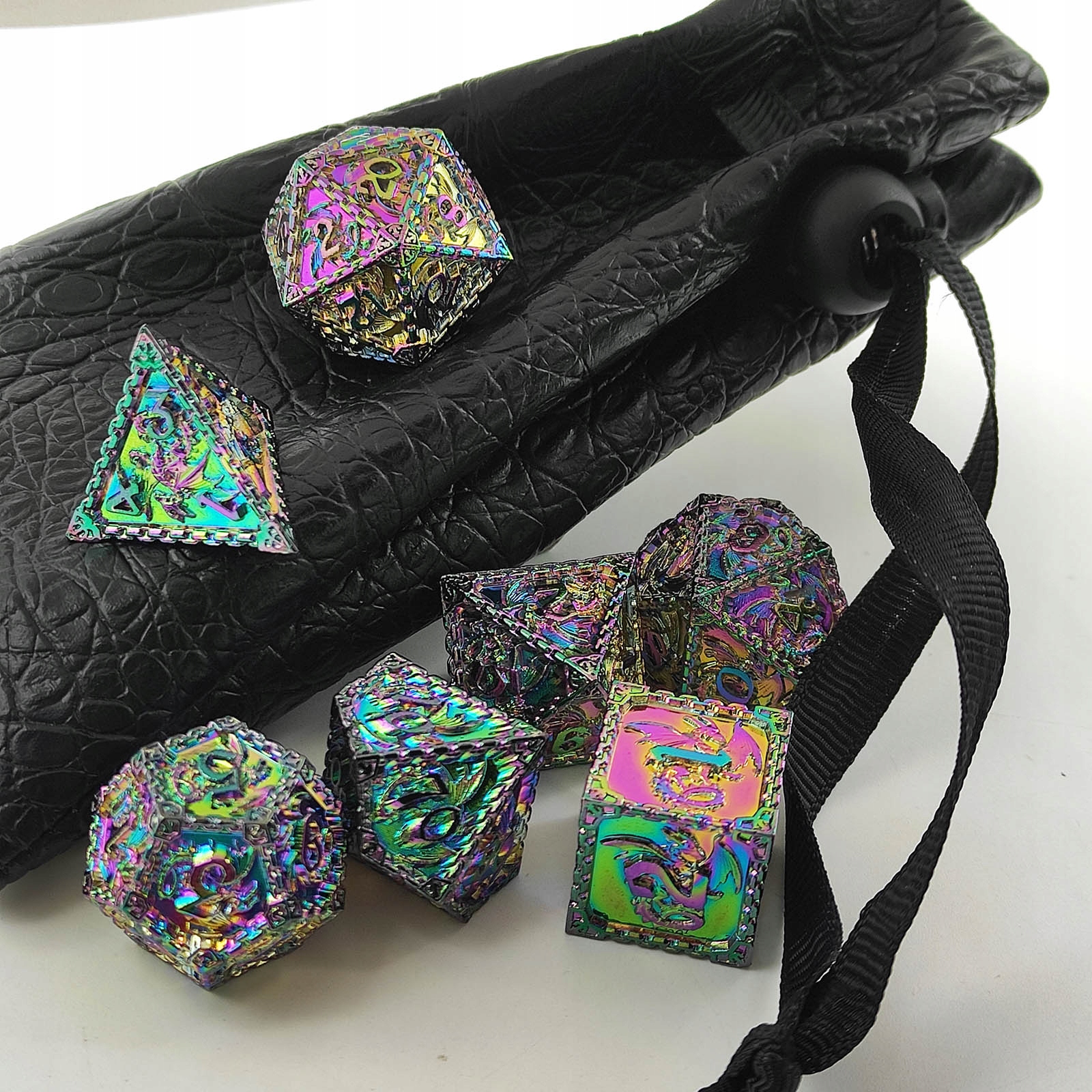 SMOCZY ARTEFAKT ZESTAW 7 METALOWYCH KOŚCI RPG Producent RGFK