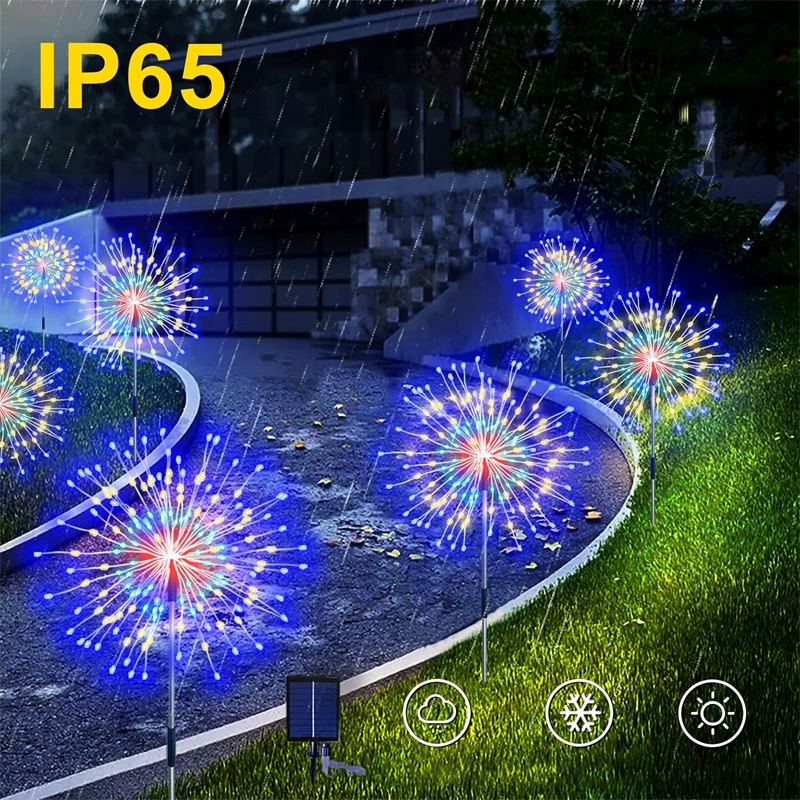 4x LAMPA SOLARNA OGRODOWA LED drzewko dmuchawiec fajerwerki 480LED z pilot Kolor dominujący inny