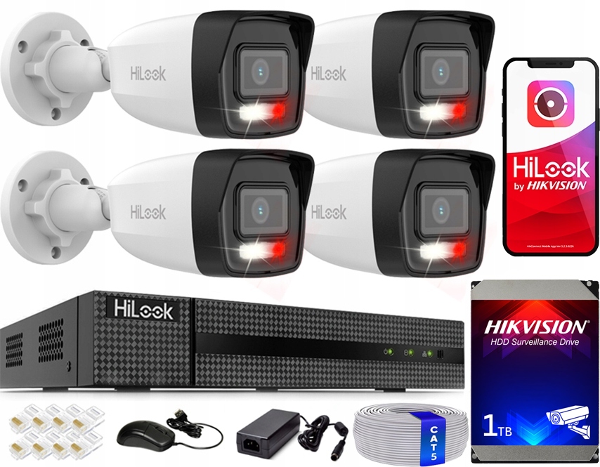 Sada Pro Monitorování Domu 4MPx Poe 4 Kamery Hilook By Hikvision Audio 2TB