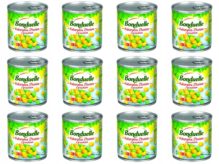 12 x 170 g Bonduelle Kukuřice zlatá s hráškem Svařovací
