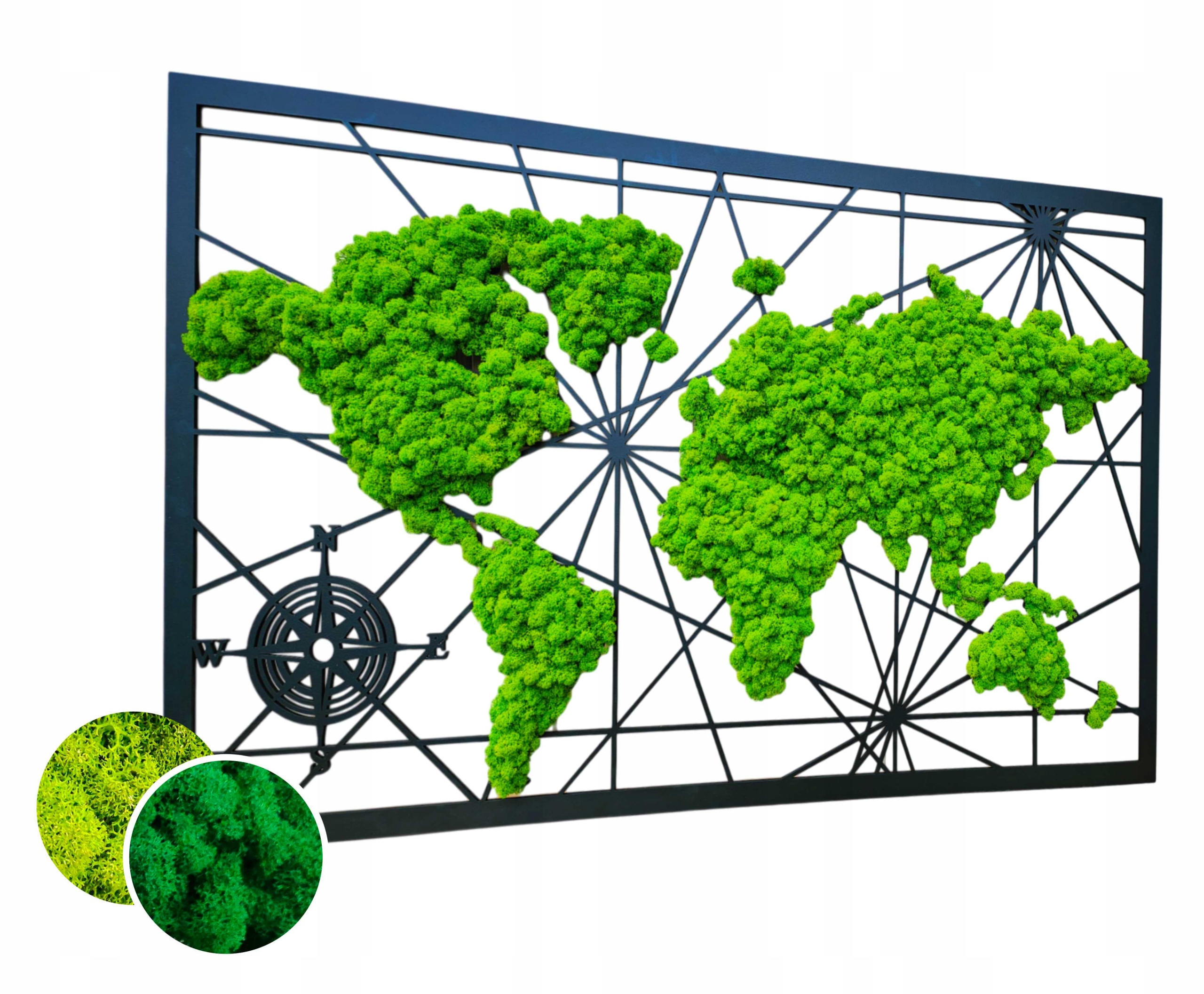 Mapa s mechem chrobotkem 100 cm Mech Chrobotek živý obraz Ažurový Pevný