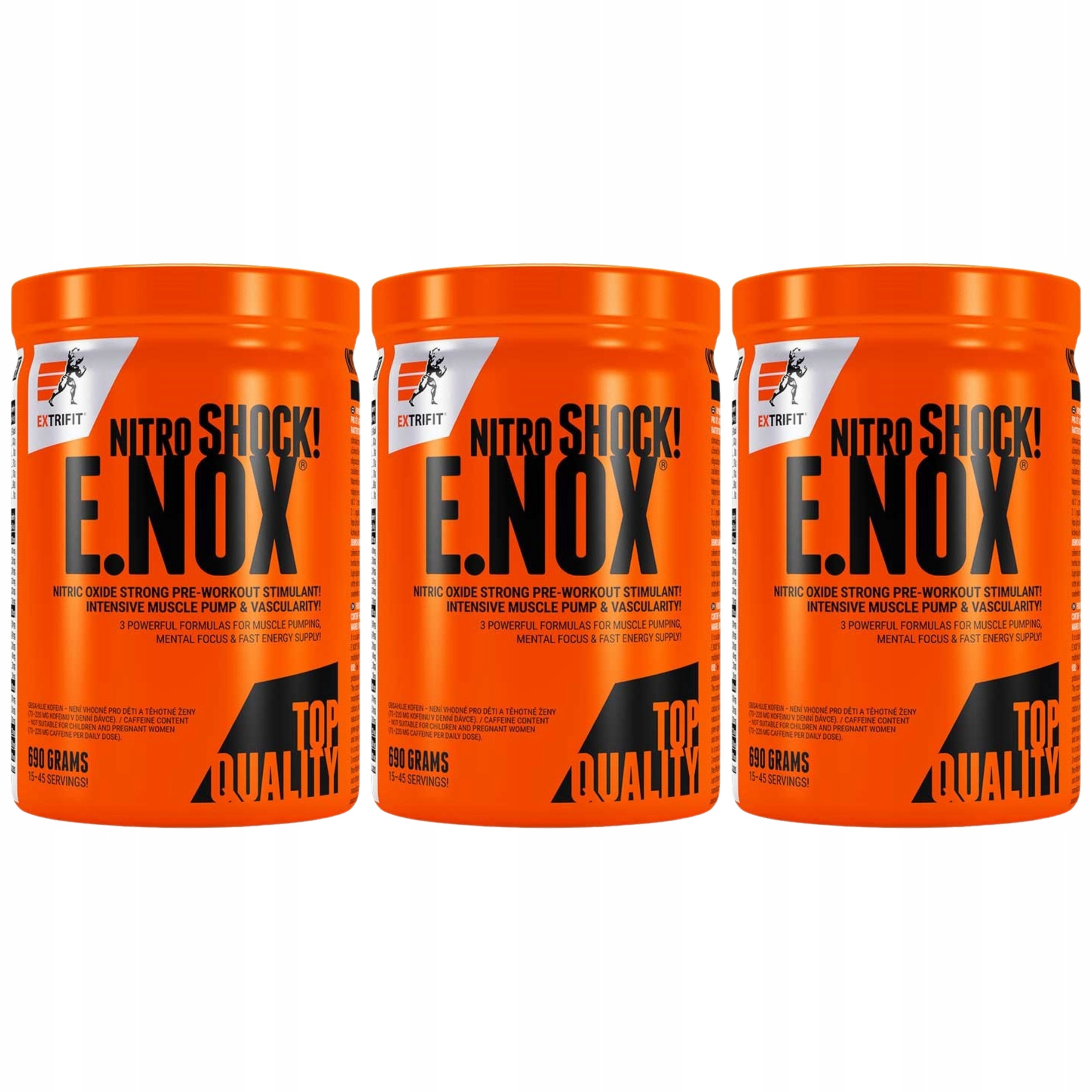 3x Předtréninkovka E.nox Shock Kreatin Arginin Pompka 690g Extrifit