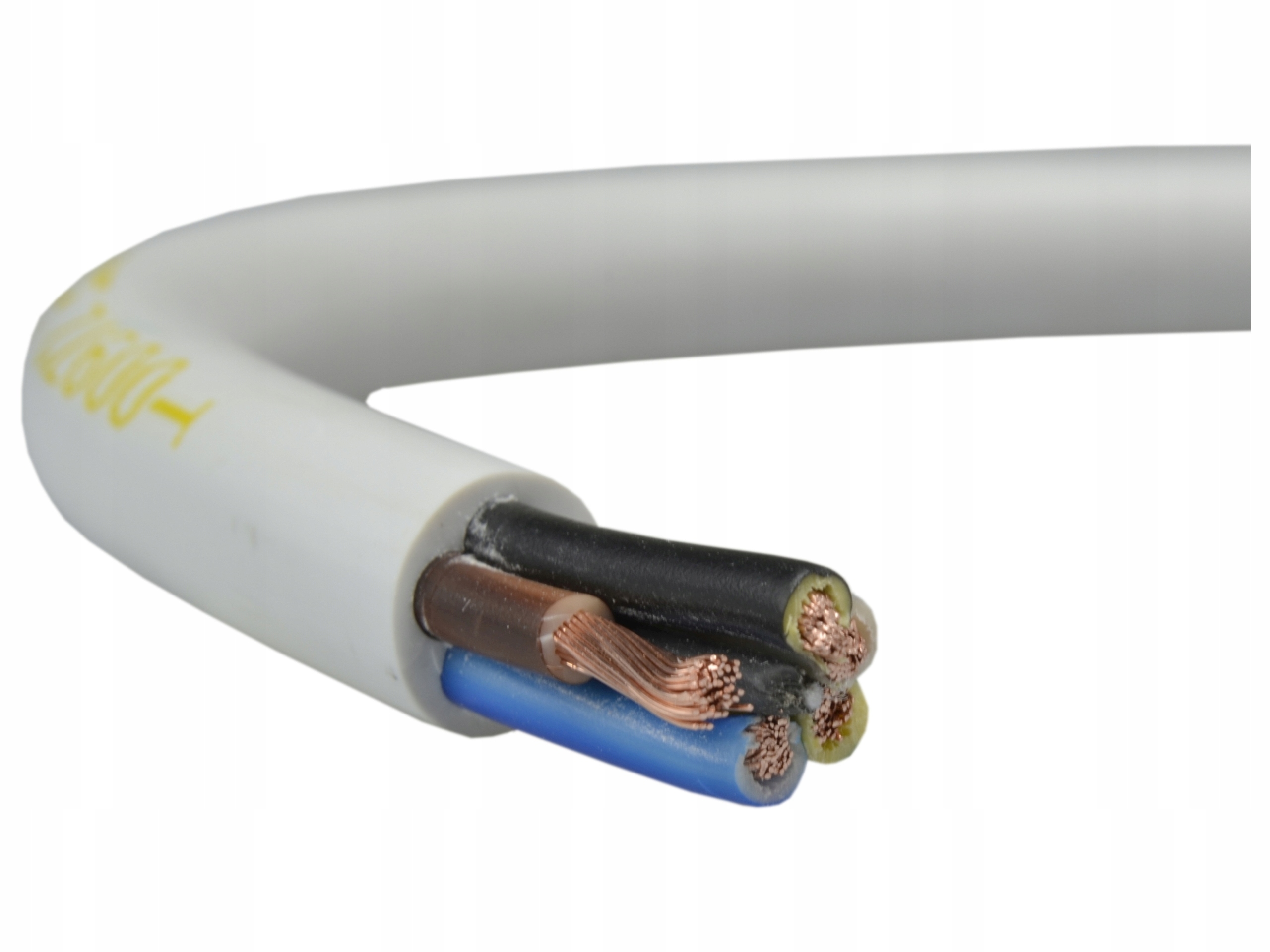 Przewód kabel prądowy linka OWY 5x4 500V biały
