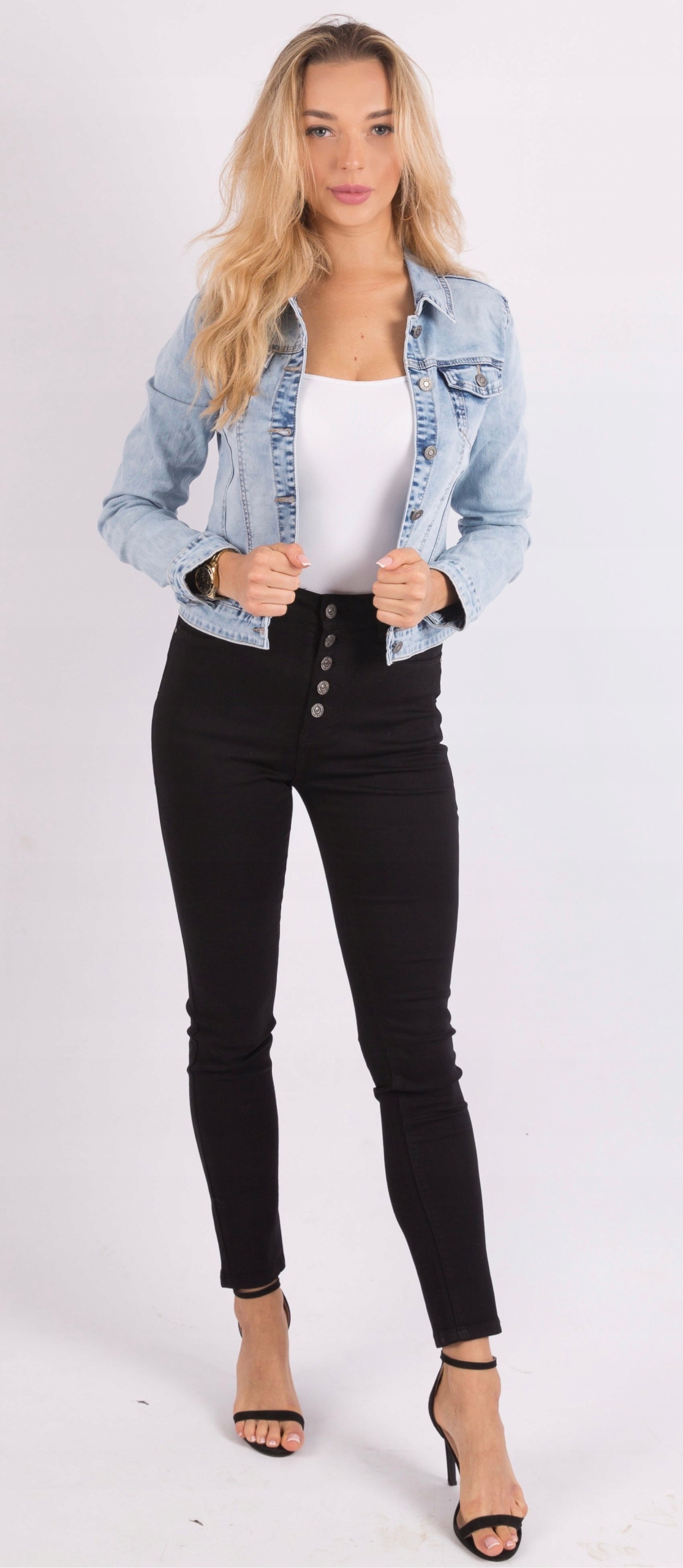 KURTKA JEANSOWA DAMSKA WIOSENNA KLASYCZNA 40/L Model Navy Blue Classic