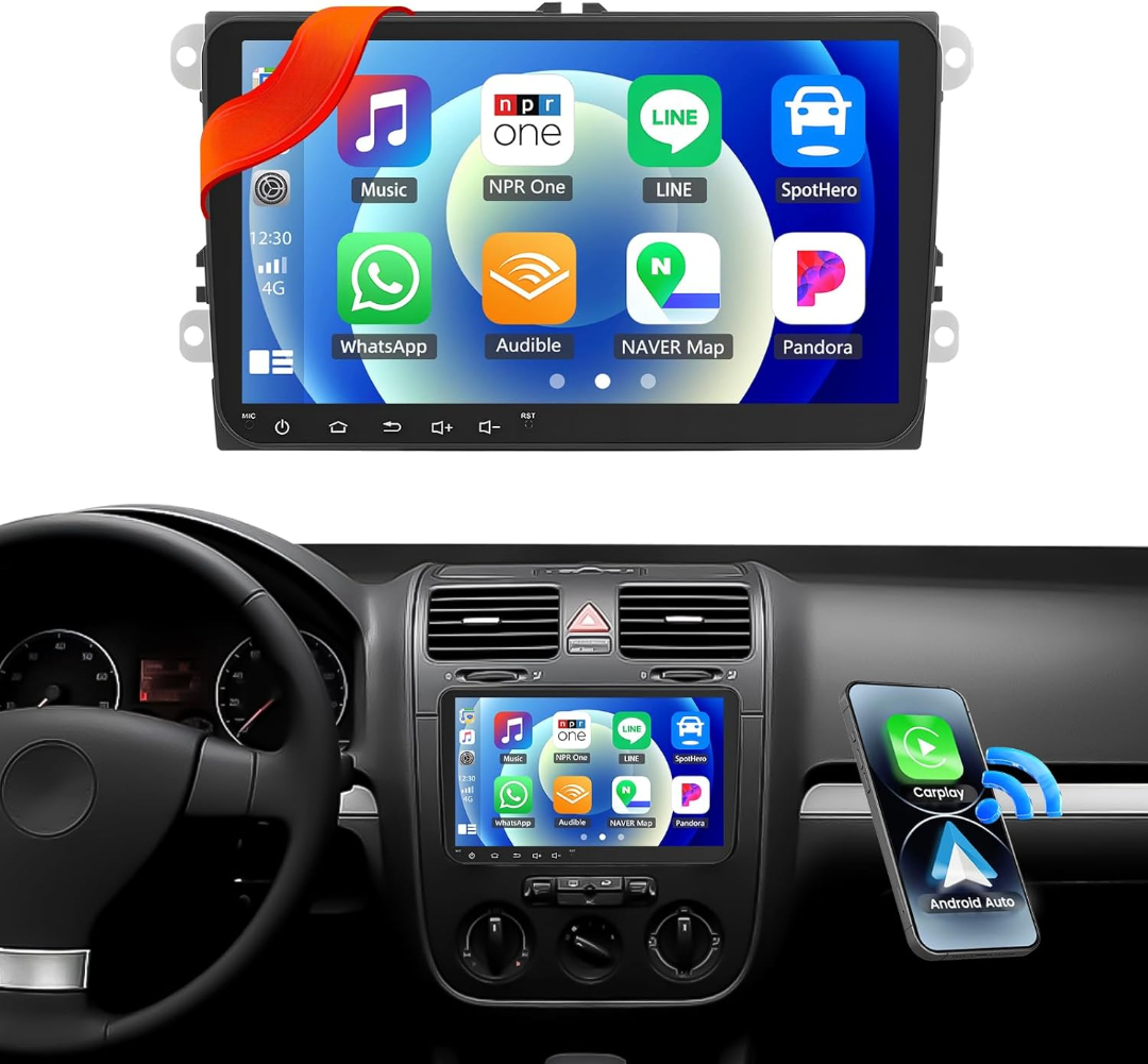 Autorádio Camecho 4/64 Gb 9 Palců Android Apple Carplay Btt Gps