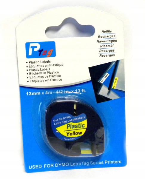 Taśma zamiennik Dymo LetraTAG 91202 S0721620 12mm