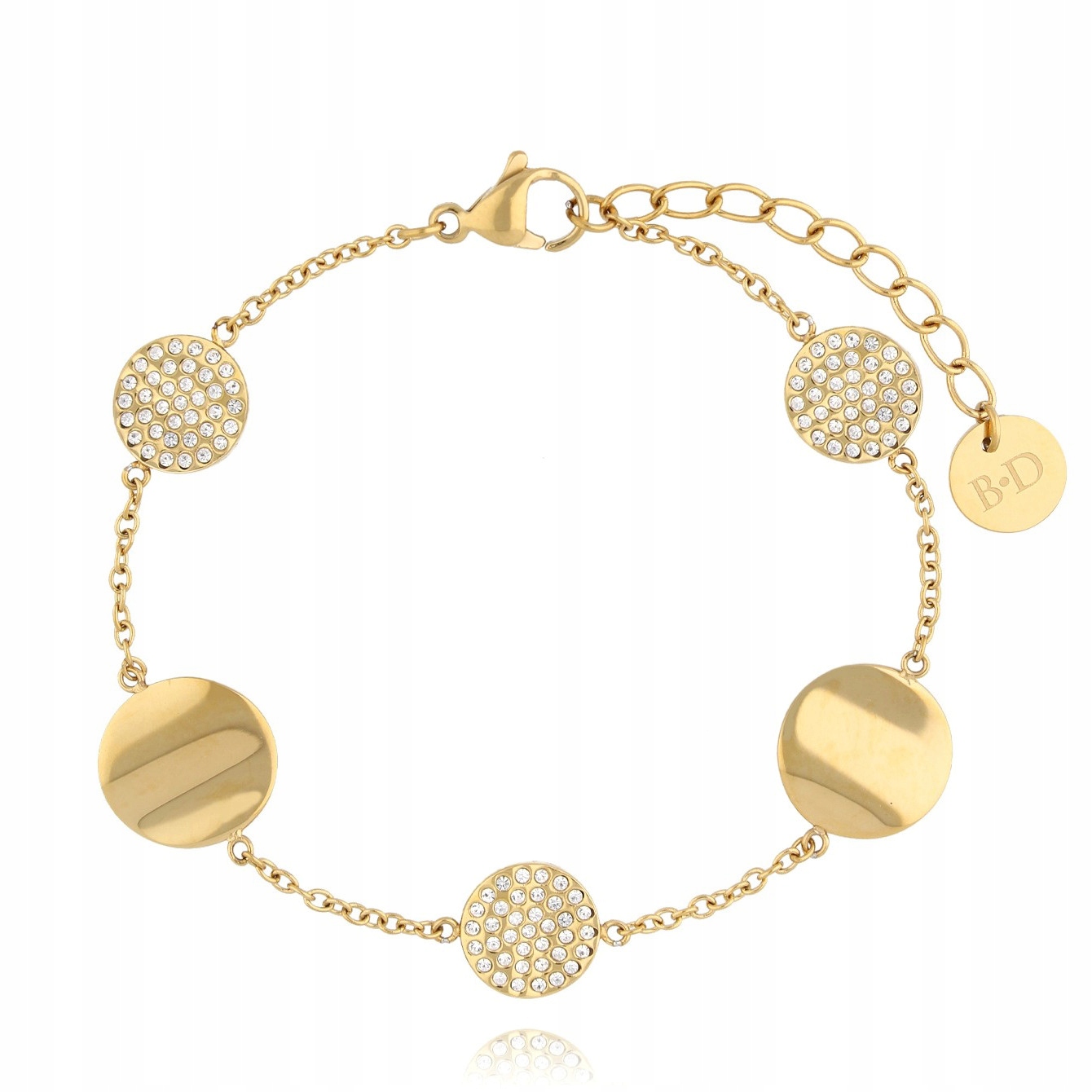 Dámský zlatý náramek By Dziubeka zirkon
