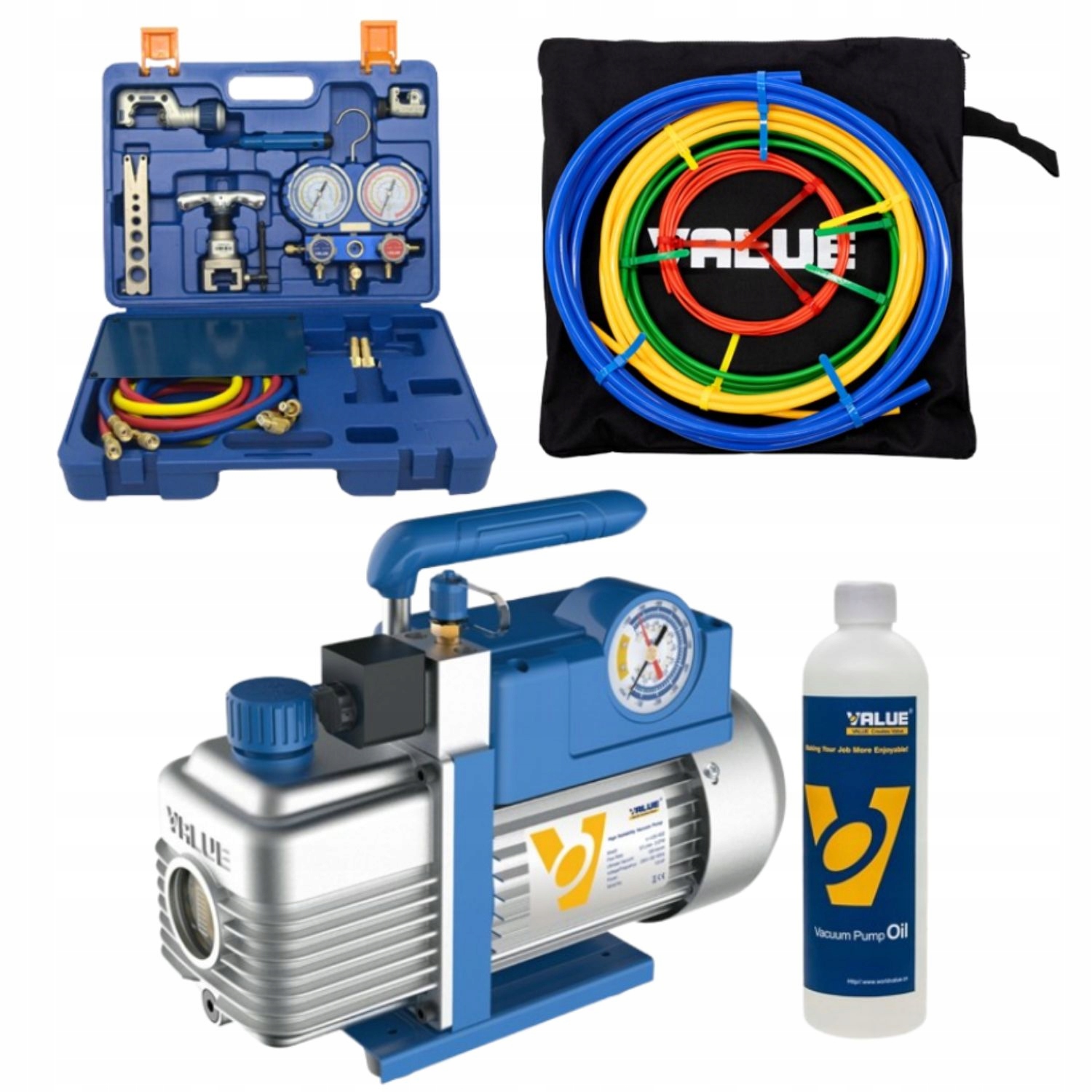 Sada Value Vákuová Pumpa V-I220 R32 Nástroje VTB-5B-II Tyče VBT-4S