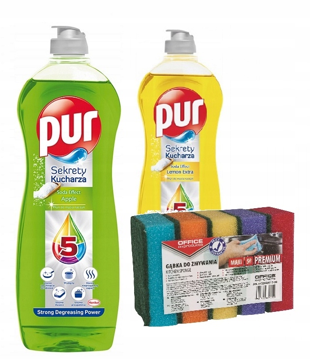 

Zestaw Płyn mycia do Naczyń 750ml Pur MIX Gąbki