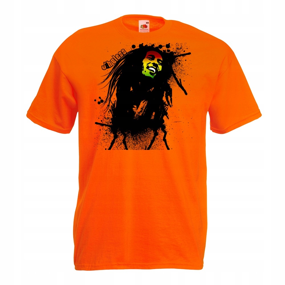 

Koszulka z nadrukiem reggae Marley rasta M pomara
