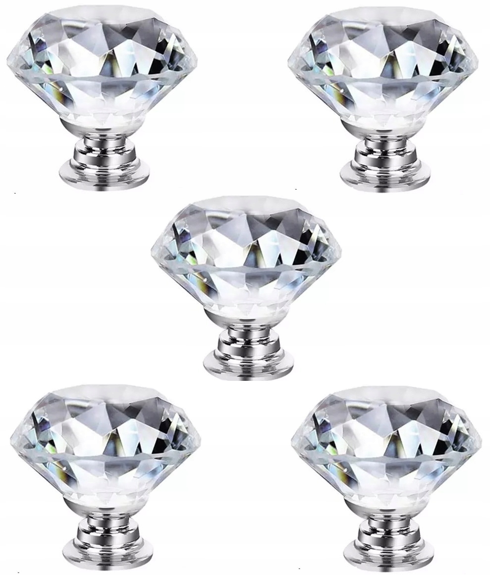 

5 x Gałka Meblowa Lotusia kryształ 30mm 10%