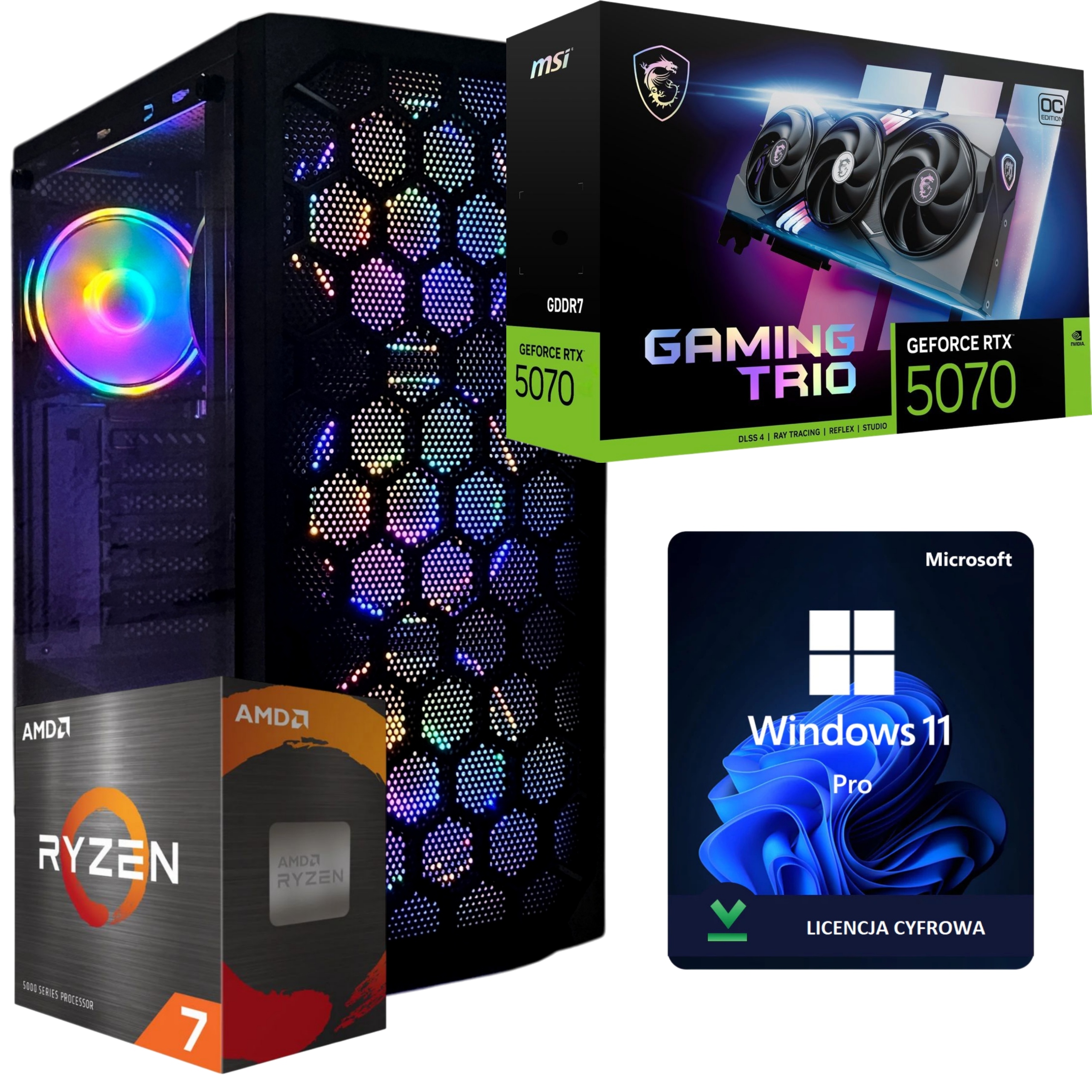 Počítač Gamer Pro Master Ryzen 7 32GB Ssd 1TB Rtx 5070 12GB