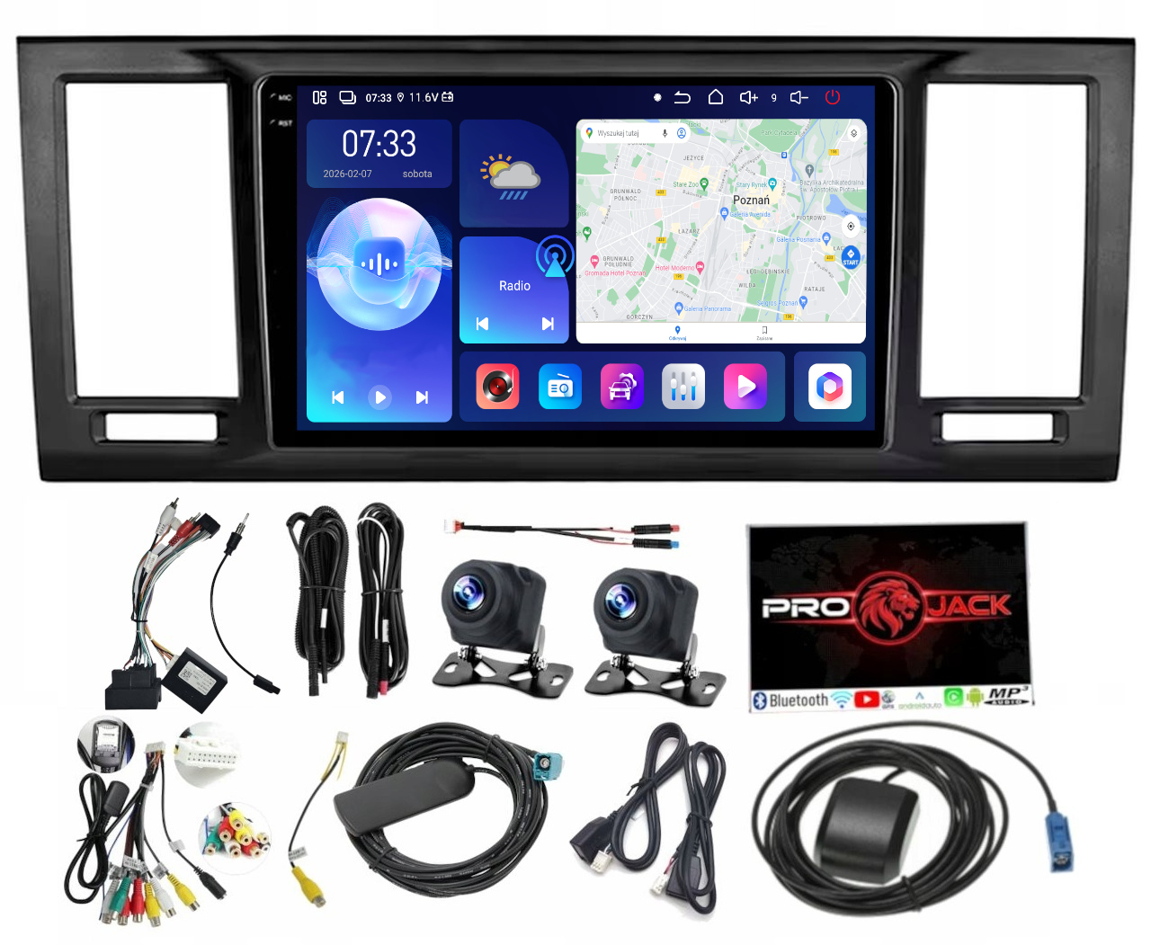 Rádio Navigácia Carplay Gps Android Bt Vw Touareg Vw T5 6GB 128GB Sim