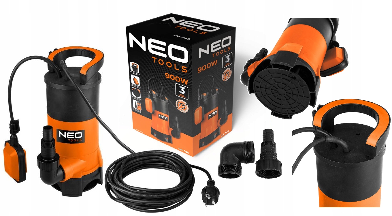 Ponorná ponorná pumpa na špinavú vodu 04-746 900 W 16000 l/h Neo