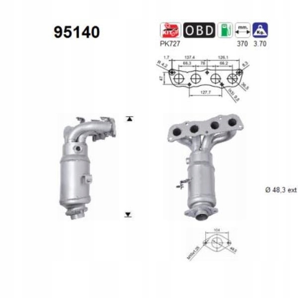 KATALIZATOR TOYOTA YARIS P9 1.3 VVT-i 2005-2013 Stan opakowania oryginalne
