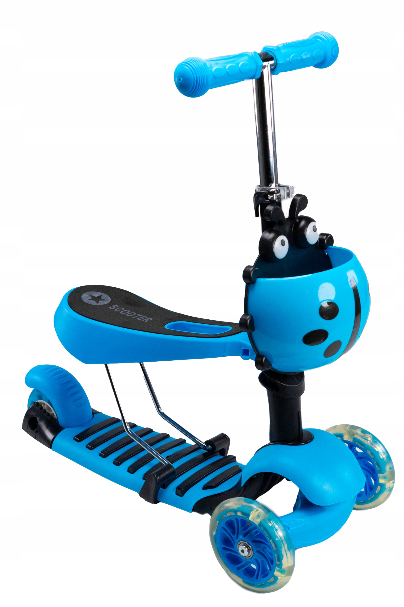 HULAJNOGA TRÓJKOŁOWA BIEDRONKA 3w1 Niebieska DLA DZIECKA Hamulec tak