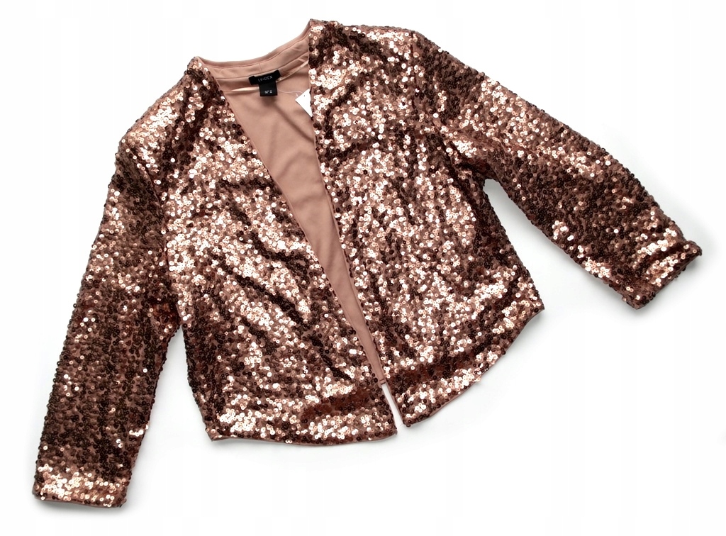 Lindex Staré Zlaté Sako Krátký Přehoz Flitry Flitrový M 38 Elegantní