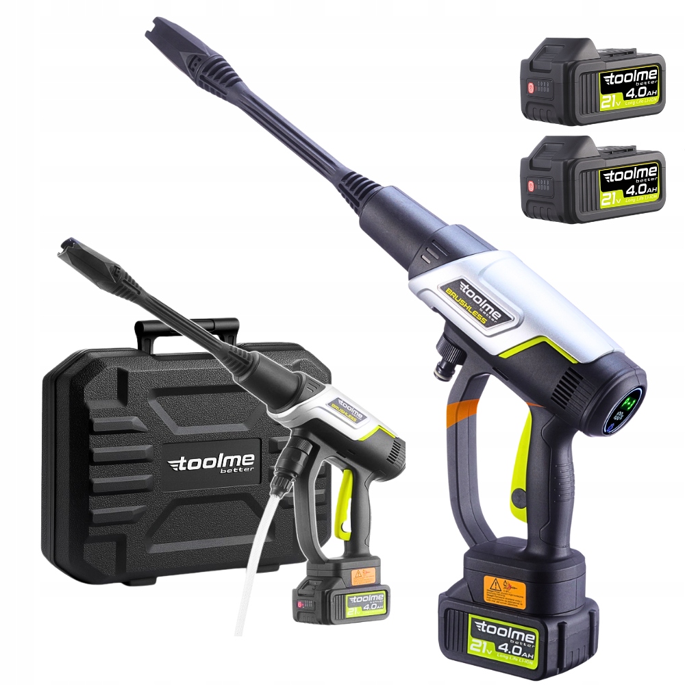 Výkonná Akumulátorová tlaková myčka na baterie akumulátor Set je solidní