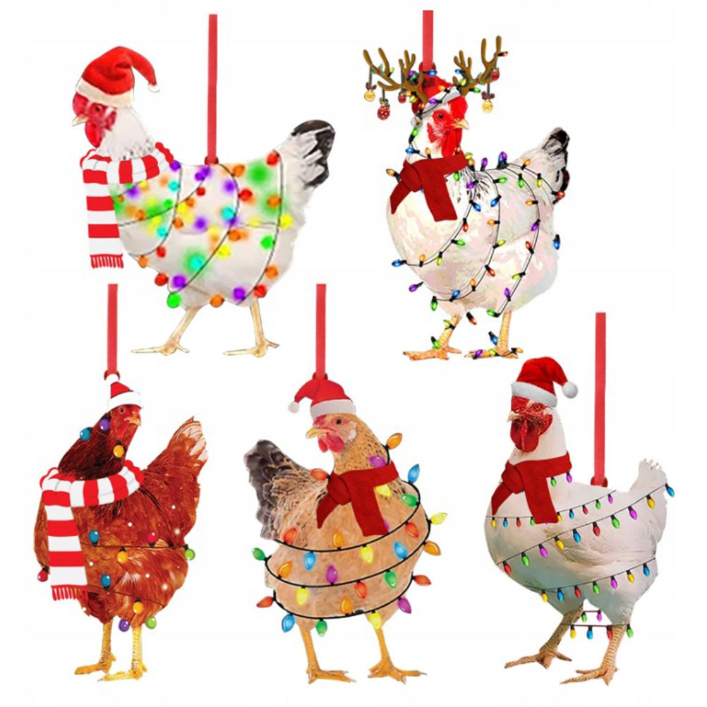 BOMBKA Z KURCZAKIEM DREWNIANA NA CHOINKĘ DEDYKAC