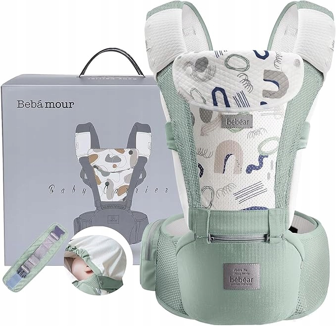 BEBEAR Nosidełko Ergonomiczne 6w1 3D Air Mesh Dla Niemowląt i Dzieci — miniatura 11