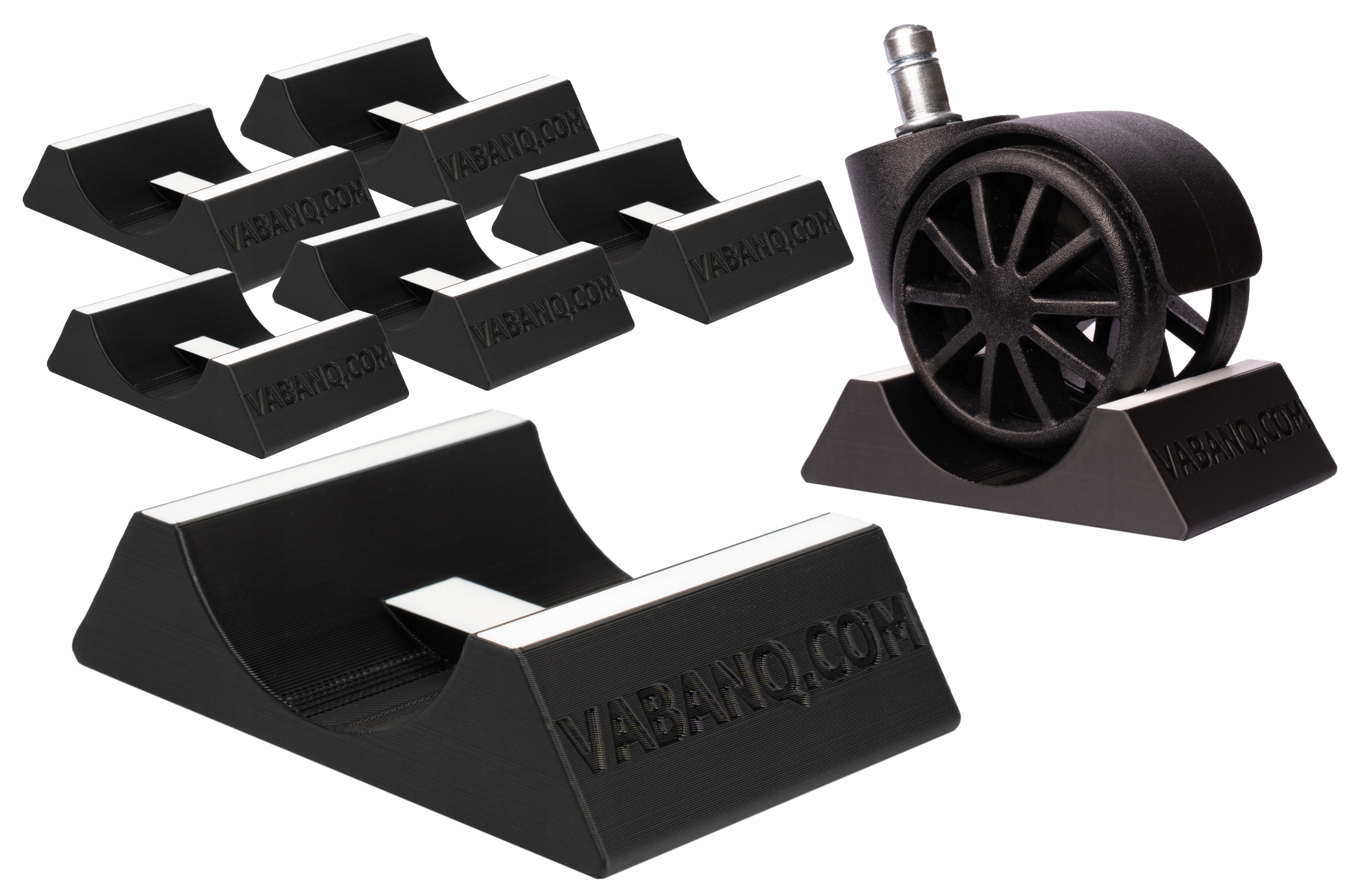 ZESTAW: 5 x BLOKADA STOPER KÓŁ DO FOTELA BIUROWEGO, KRZESŁA SIM RACING 50mm