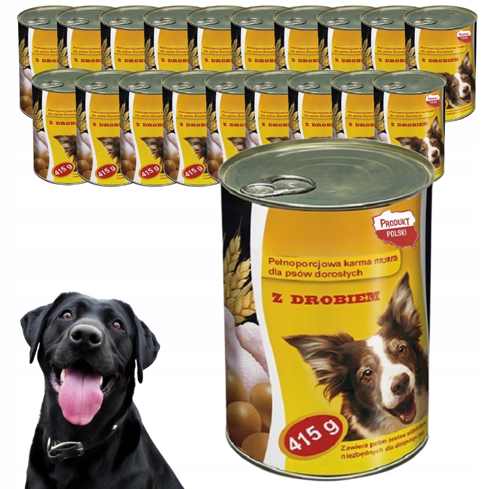 Levně Krmivo Mokré Pro Psa S Drůbežím Masem Kompletní Plechovka 415g 20 Ks