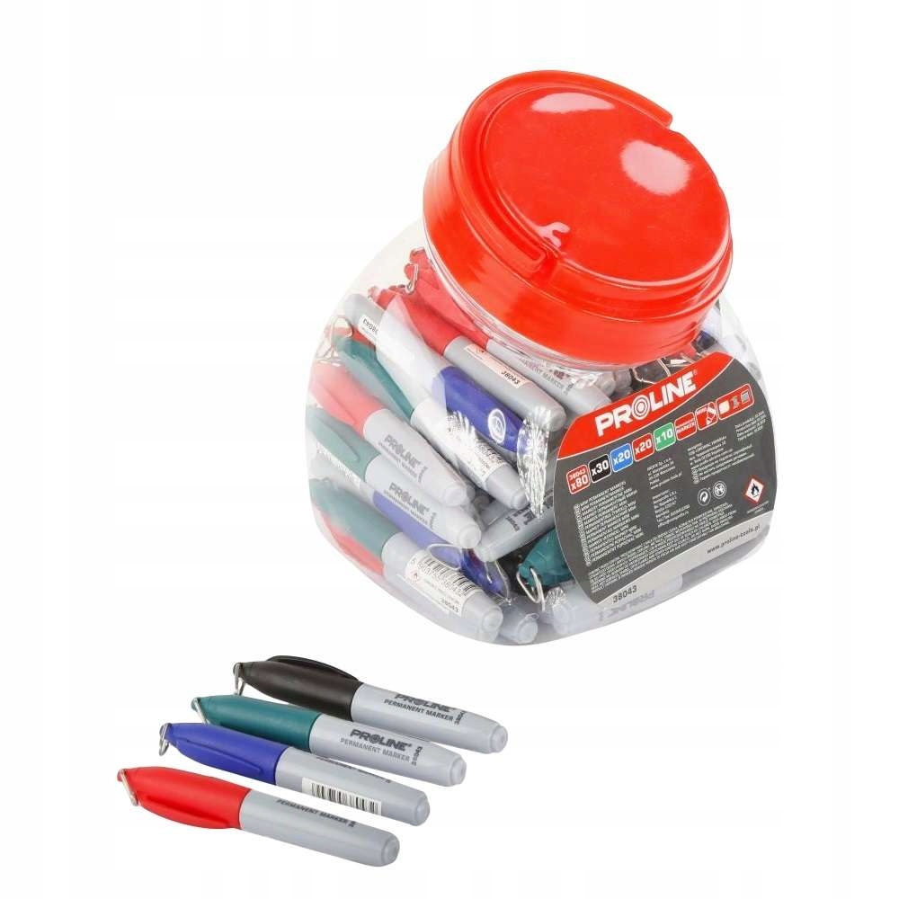 Marker permanentny "Mini" 4 rodzaje kolorów 80 sztuk Proline 38043