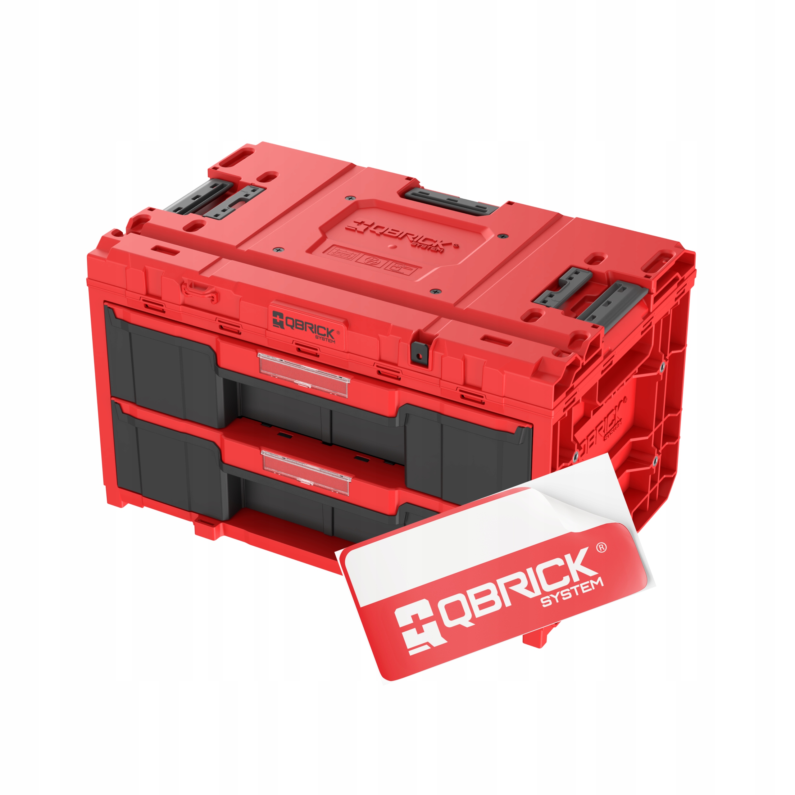 Skrzynka Qbrick System ONE Drawer 2 Toolbox 2.0 Red Ultra HD szuflady