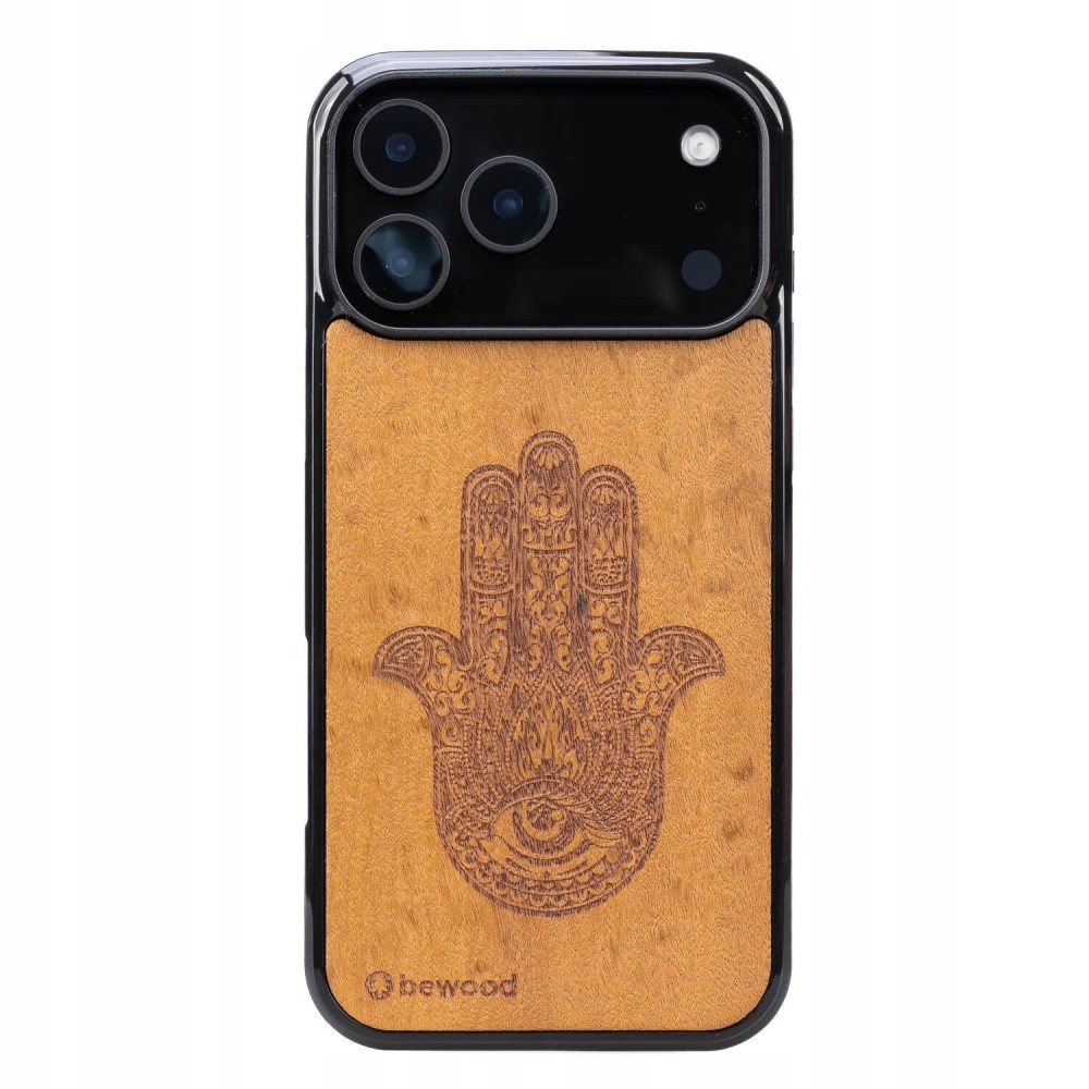 Dřevěné Pouzdro Bewood pro iPhone 17 Pro Max Hamsa Imbuia