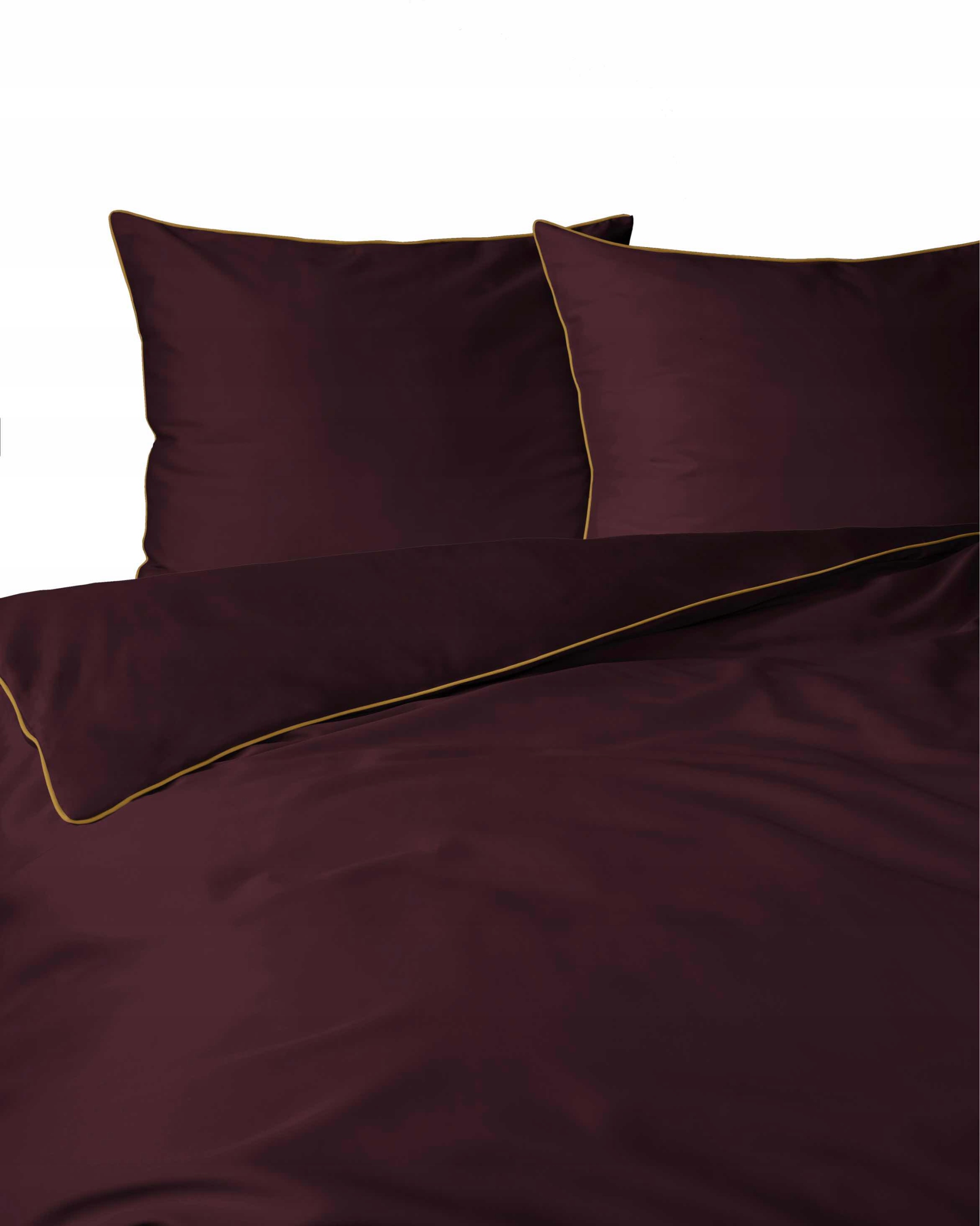 Pościel Makosatyna satynowa jednobarwna z lamówką 220x200 Burgund Pure
