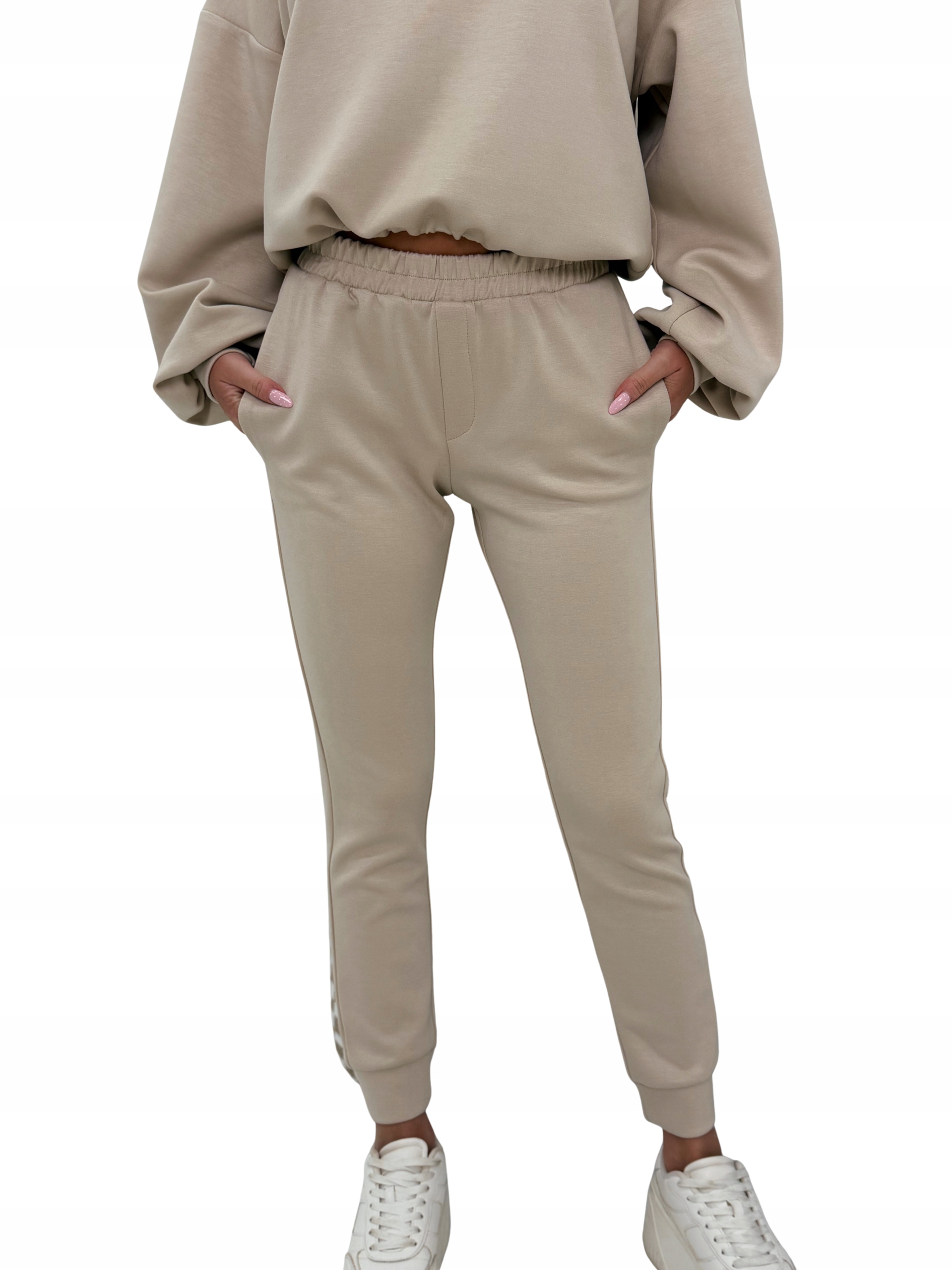 Dámské joggerové tepláky s kapsami „Máslo“ LaLu béžové