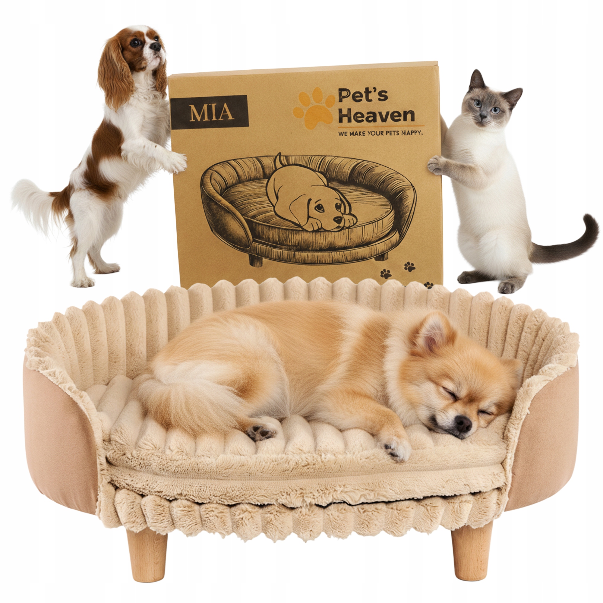 Sofa dla Psa i Kota Sztruks dla zwierząt kanapa legowisko leżanka L 53x44cm