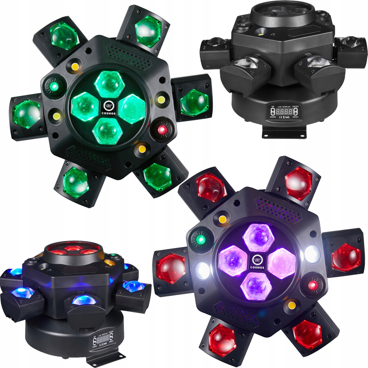 Multiefekt świetlny Light4Me Cosmos LED RGBWA 6w1 z laserem czarny
