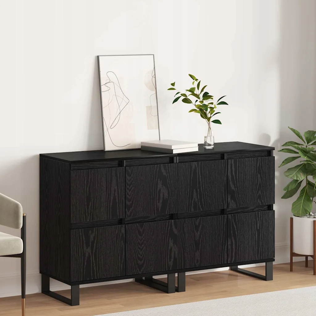 vidaXL Servírovací skříň 2 pcs Černý dub 60 x 35 x 70 cm