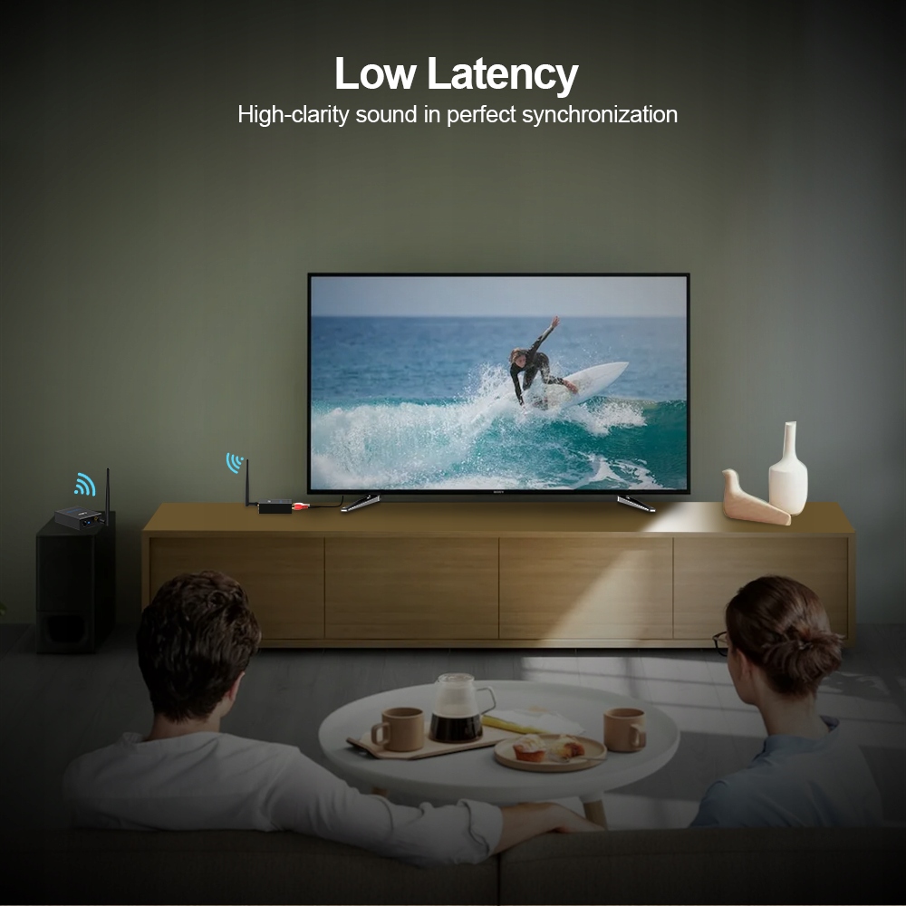 Bezprzewodowy Przedłużacz Audio RT5066 2.4GHz 100m bez opóźnień Model RT5066