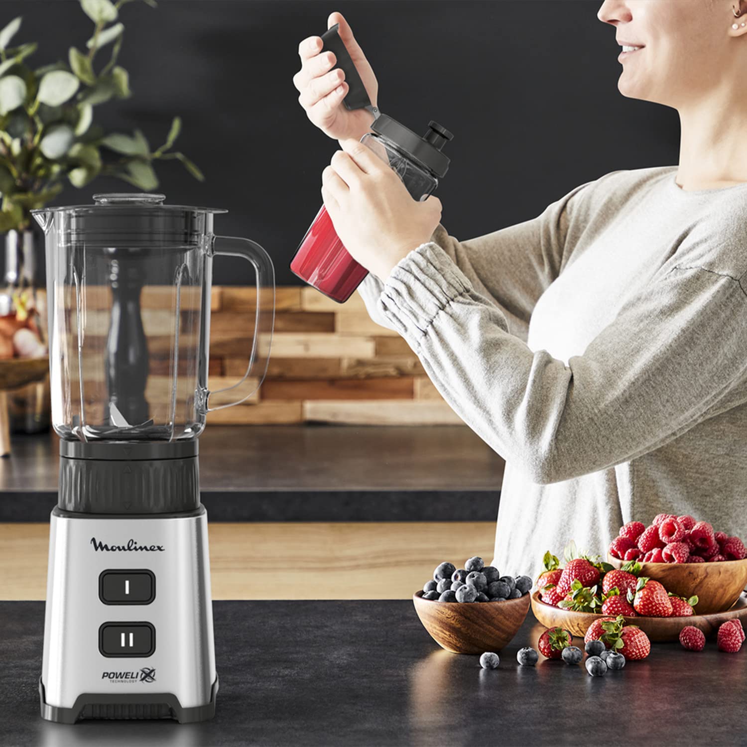 MOULINEX Pulseo Blender 400W 4 Ostrza 700ml Pojemnik 2 Prędkości — miniatura 7