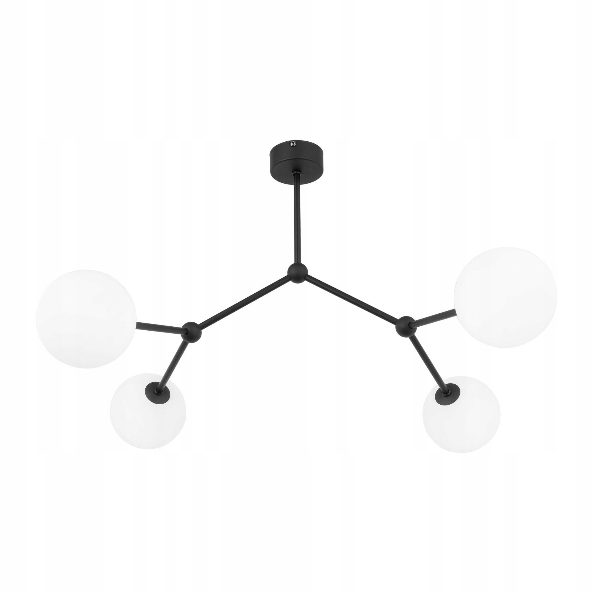Stropná lampa čierna Fairy 4 biele gule do obývačky