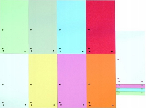 Przekładki 1/3 A4 OP kolorowe 100szt. Kolor wielokolorowy