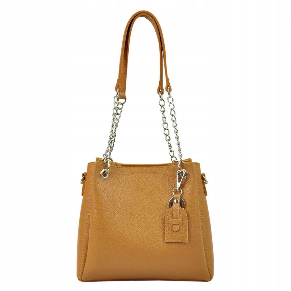 Kožená kabelka Luka Shopperbag Camel Crossbody Luka 19-62 Dollaro