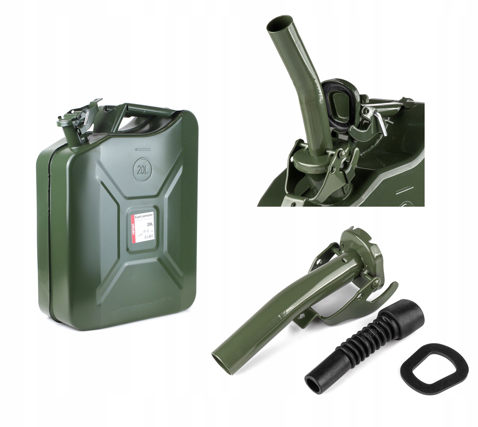 МЕТАЛЛИЧЕСКАЯ КАНИСТРА 20 Л ДЛЯ ТОПЛИВА ATEST + ВОРОНКА