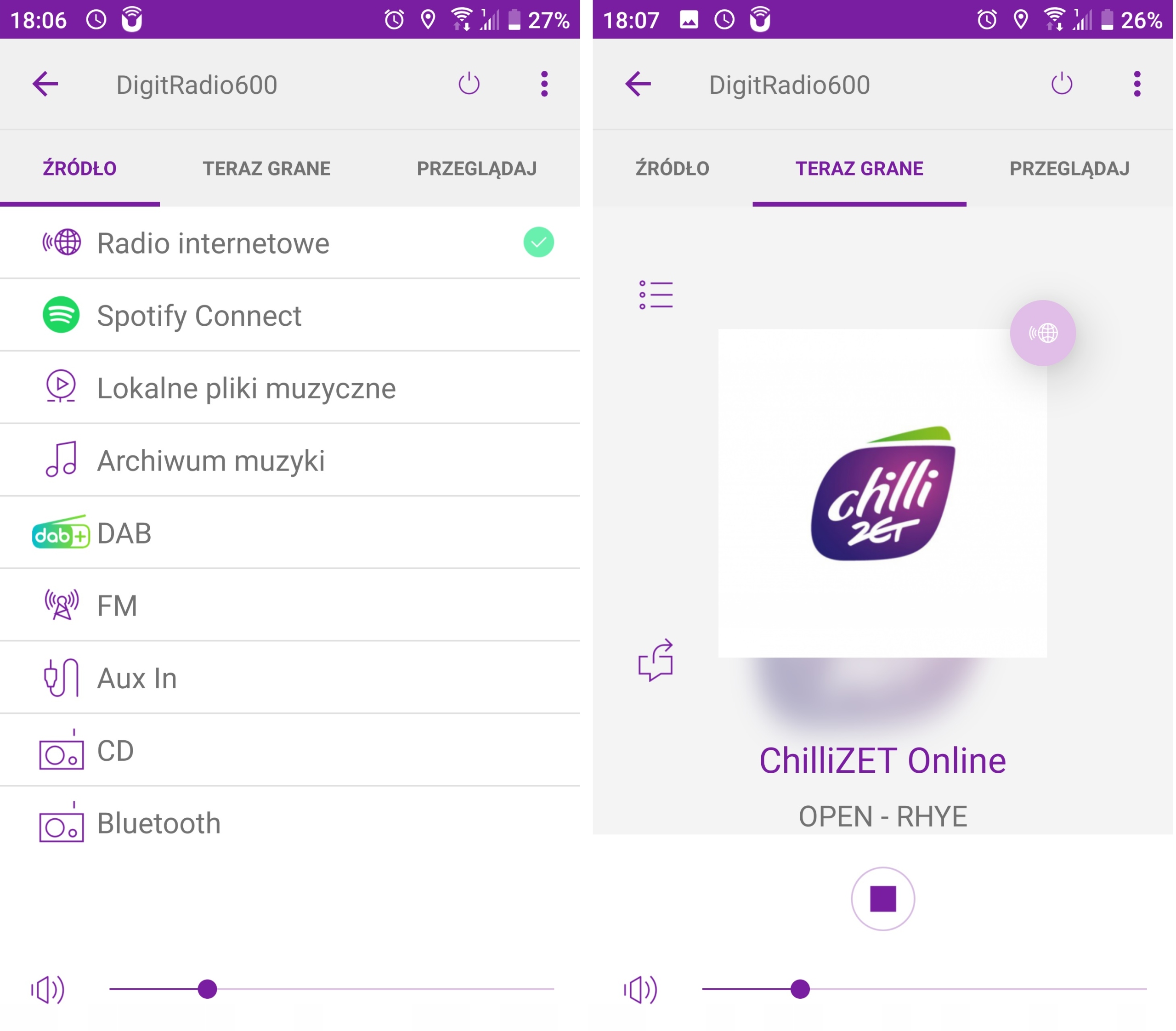 Radio Internetowe DigitRadio 601 DAB FM CD USB BT Złącza USB inne