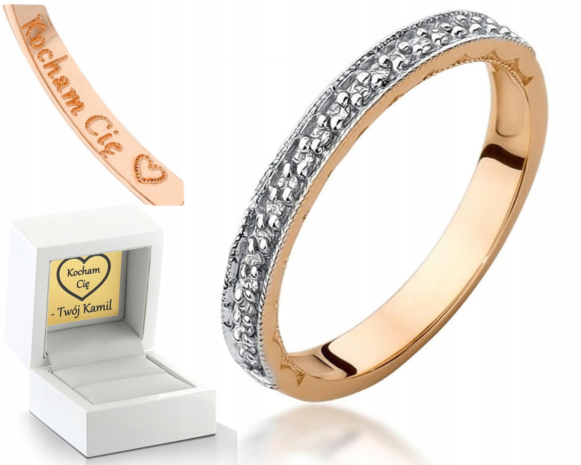 Prstýnek Prsten Z Růžového Zlata 585 Gravírování Zlato