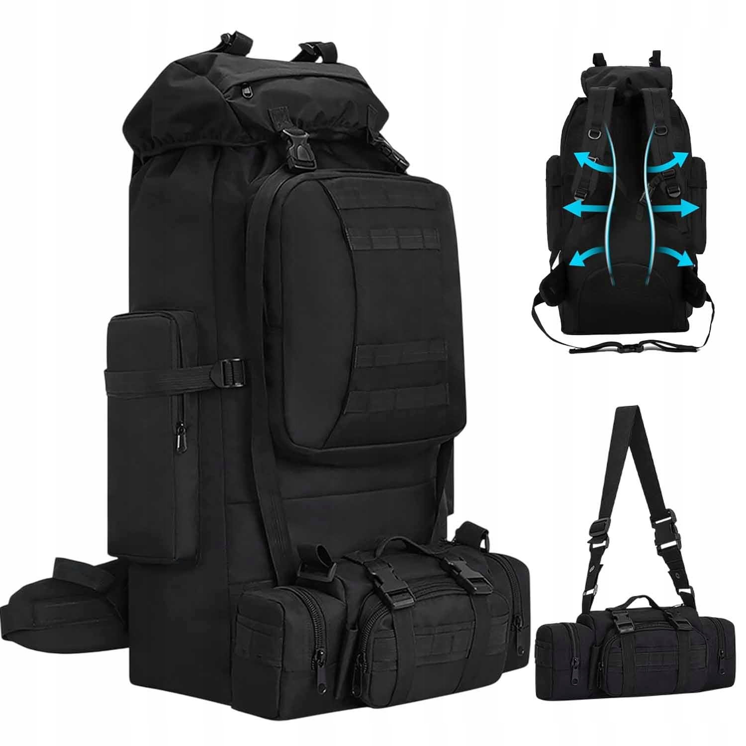 Batoh Vojenský taktický survivalový vojenský turistický velký 100 L