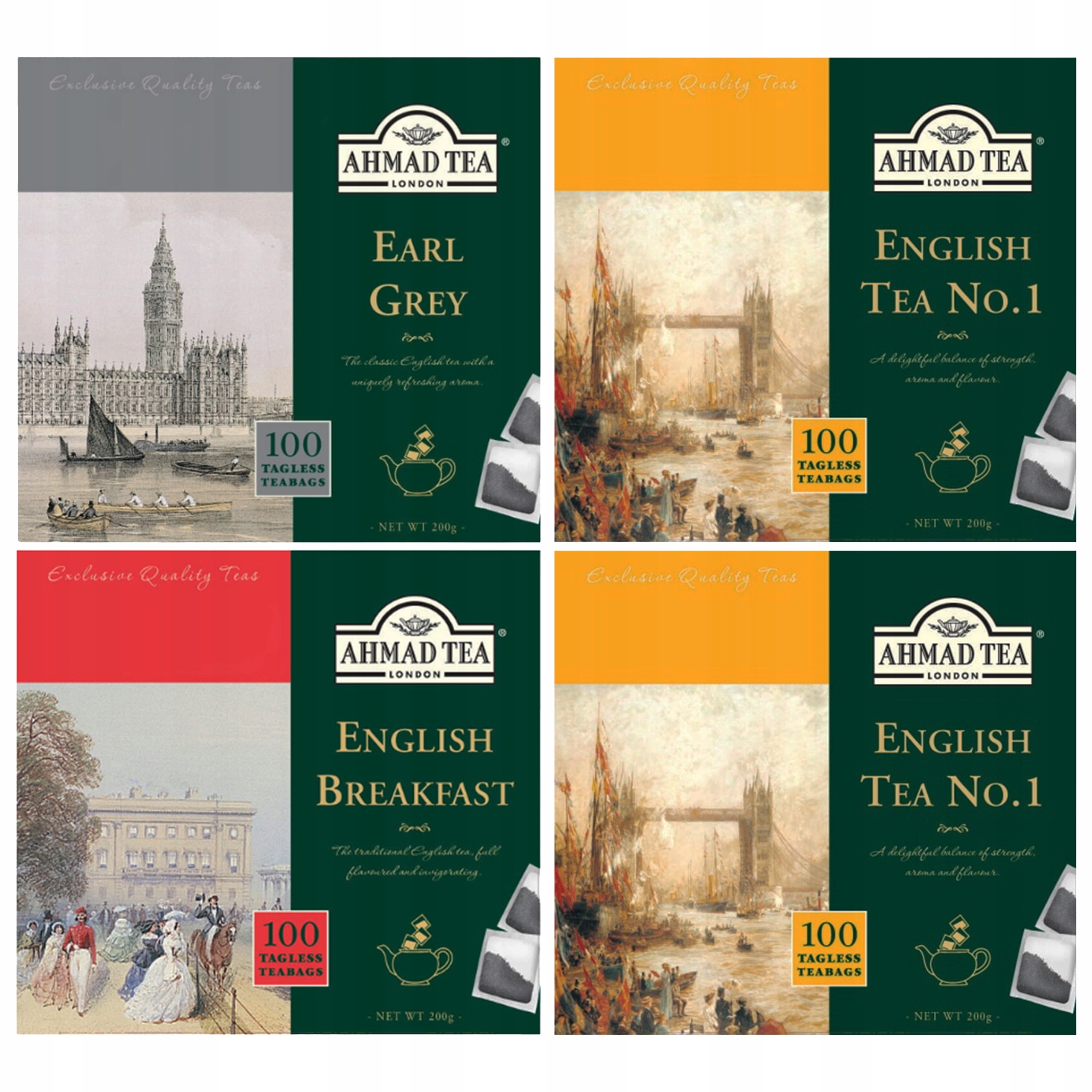 Levně Dárková sada 4 černých čajů Ahmad nálepka