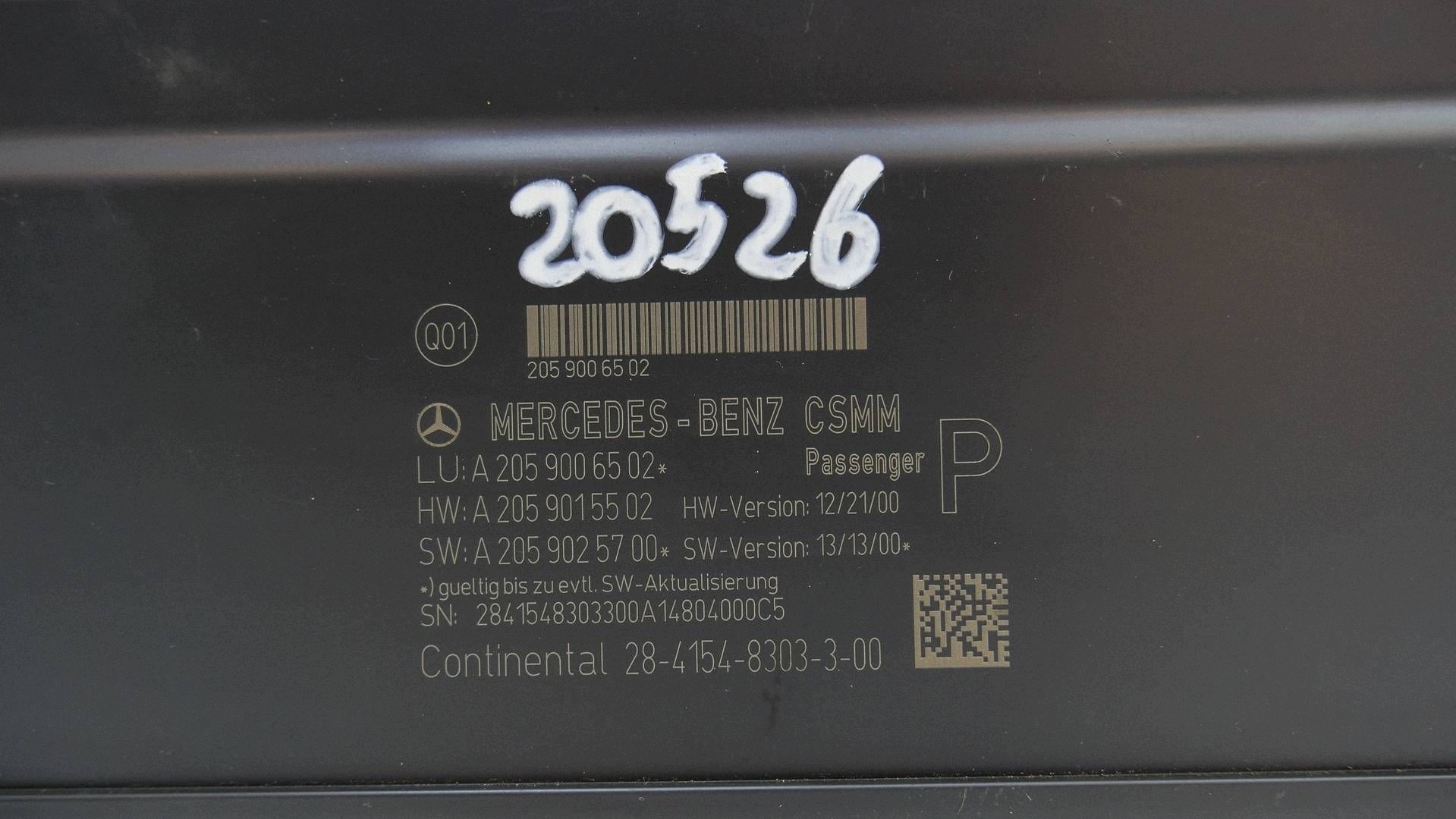 module control unit seat A2059006502 MERCEDES C KLASA W 205