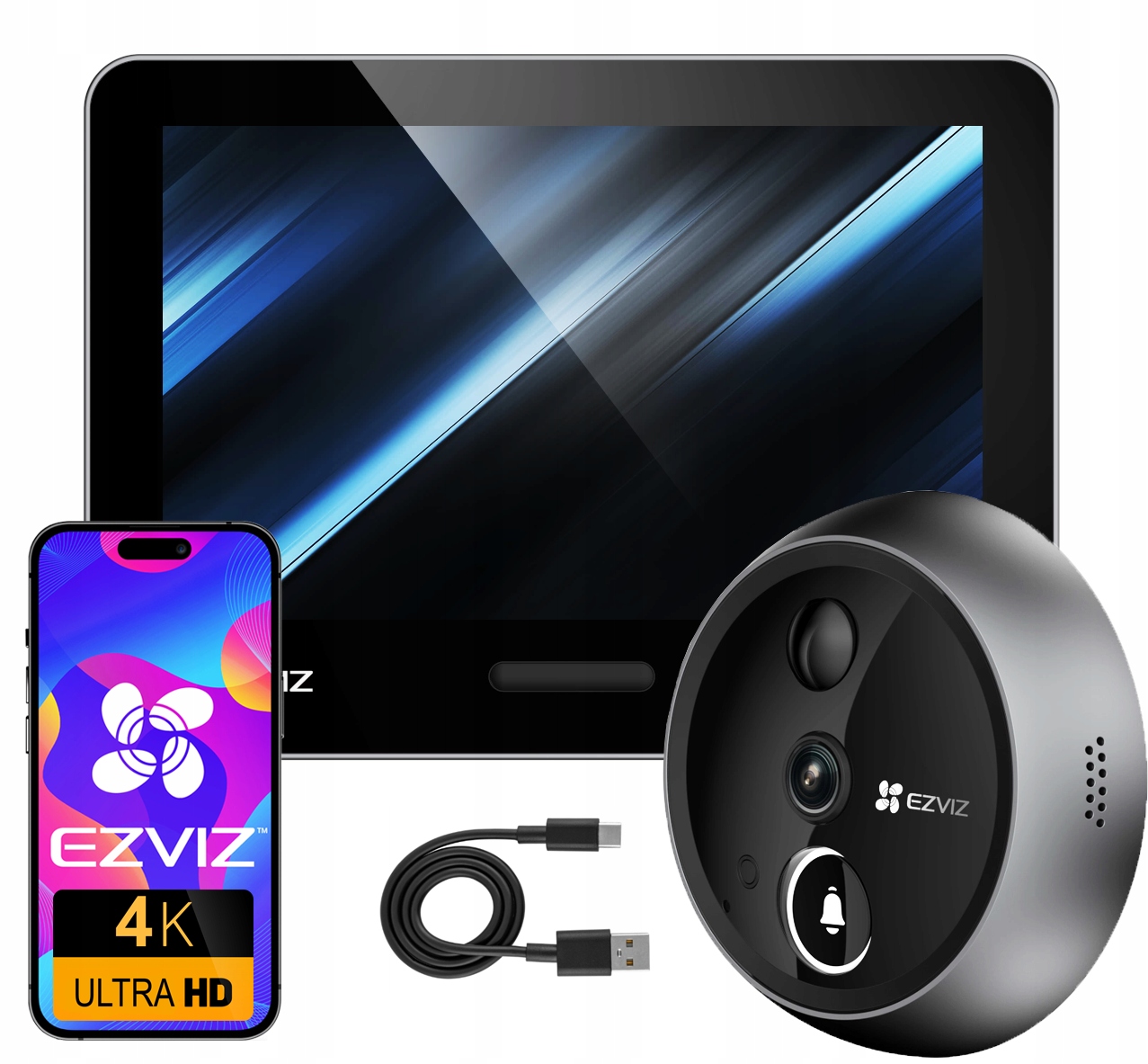 Elektronický Hľadáčik Ezviz EP4 4K 155° Dotyková Detekcia Ai 7100 mAh