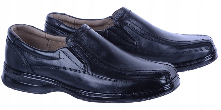 Pánské nazouvací polobotky Polské Kůže Černé Pl 41