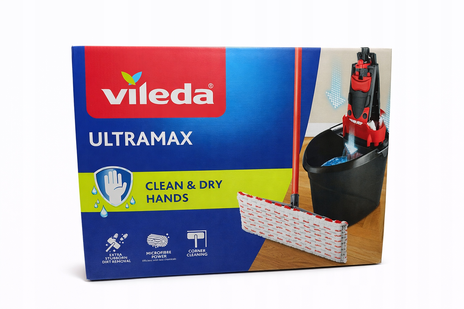 Mop Vileda Ultramax Box Zestaw Wiadro Wyciskaczem Drążek Wkład