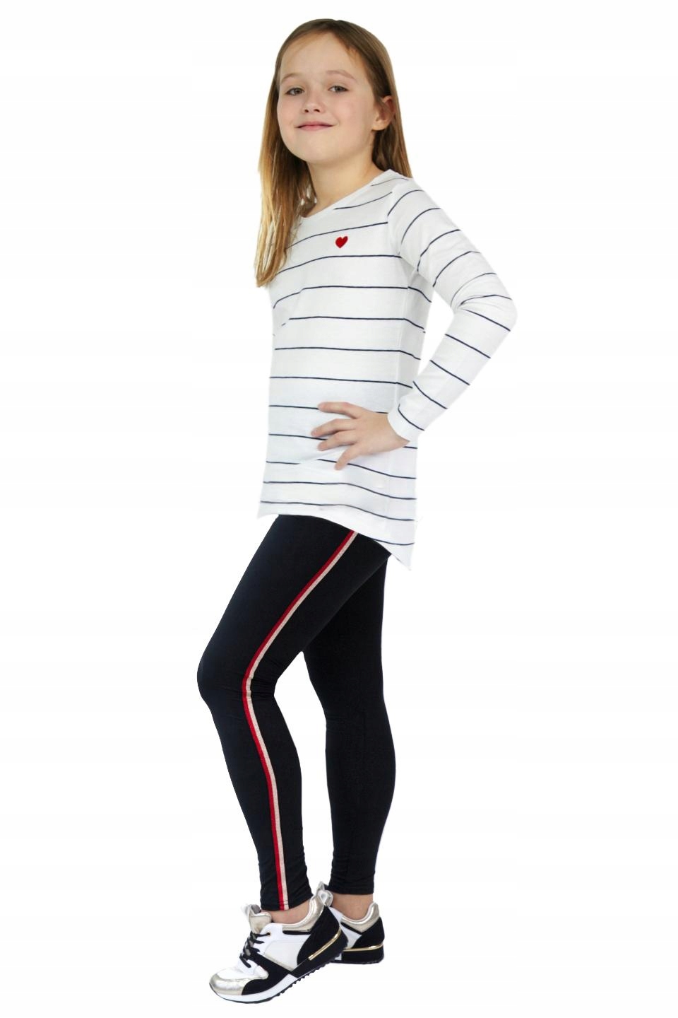 

Legginsy Dziecięce Z Lampasem Czarny 122-128 Moraj